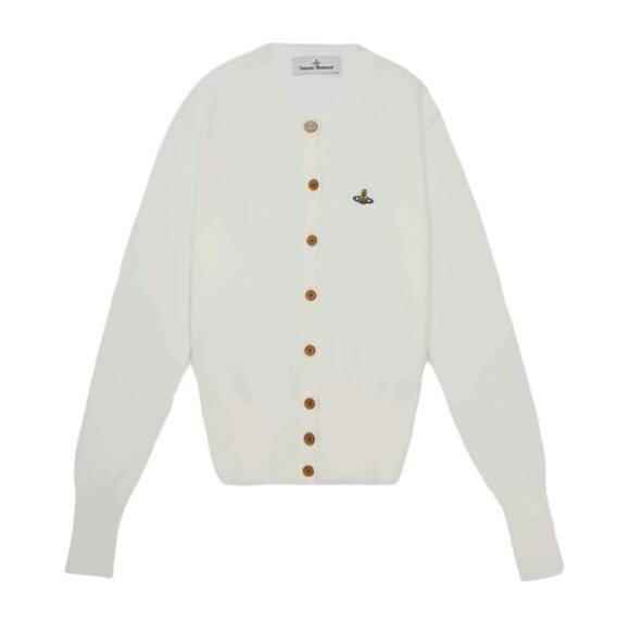 Vivienne Westwood V-Neck Knit Cardigan With Wooden Buttons - NWT